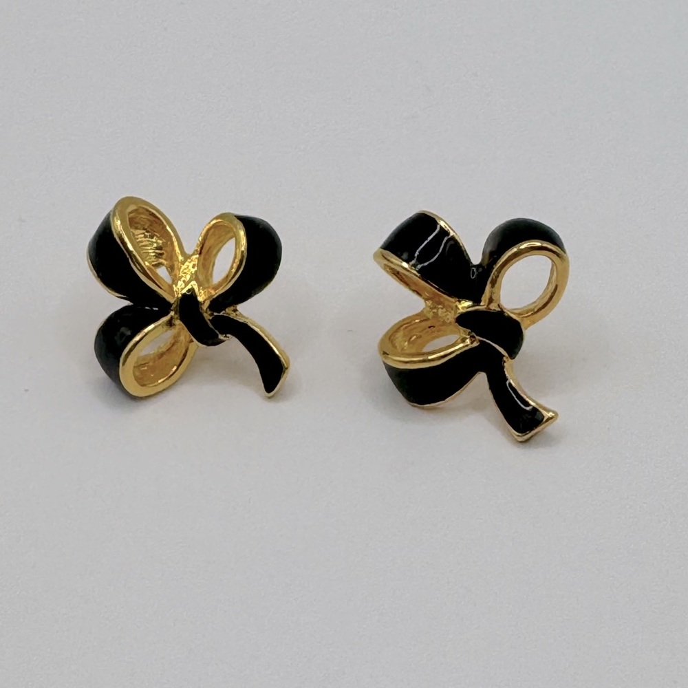 VINTAGE Enamel Bow Earrings